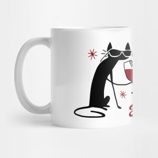 cats and wine, español Mug